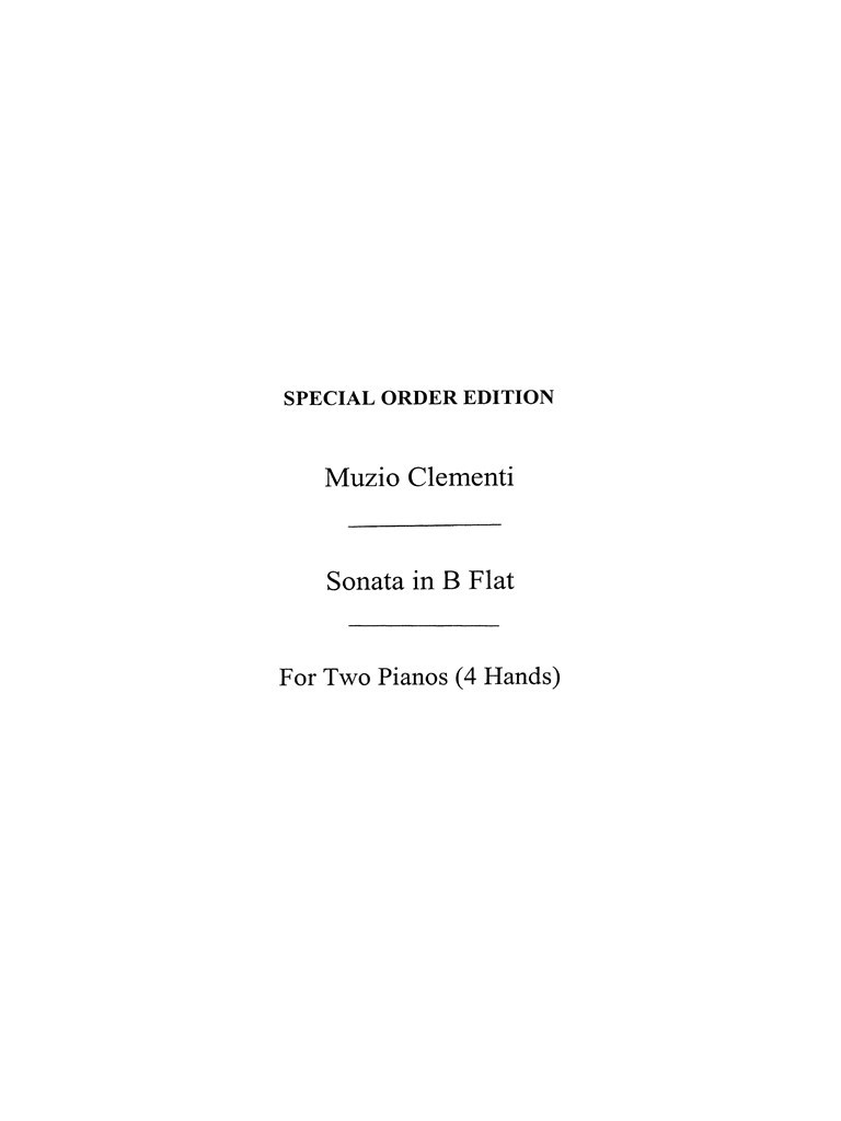 Clementi: Sonata In B Flat